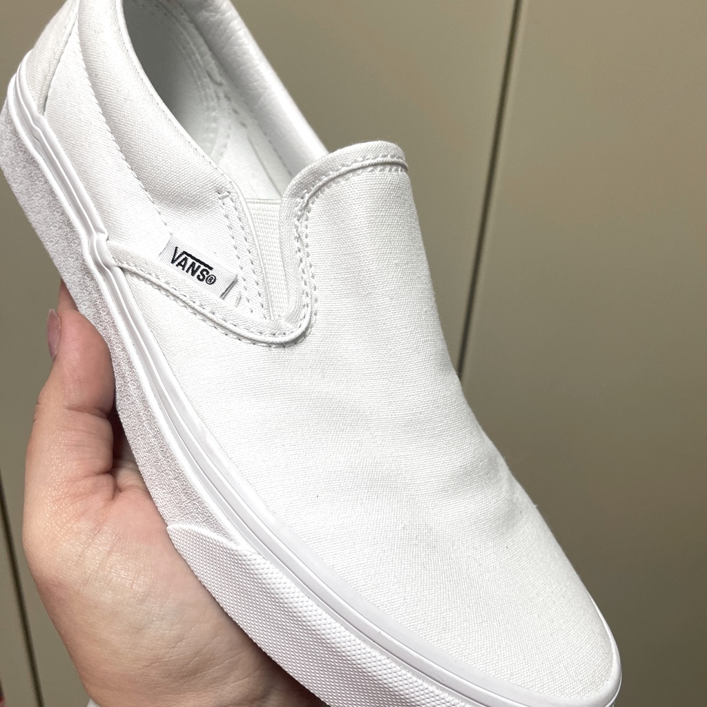 Brand New Pure White Van Slip Ons